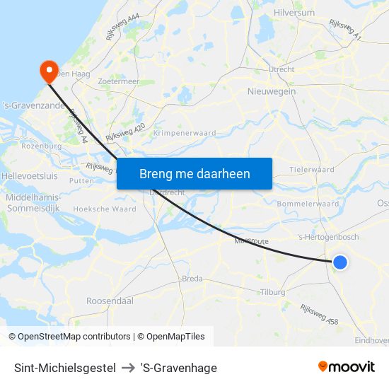 Sint-Michielsgestel to 'S-Gravenhage map