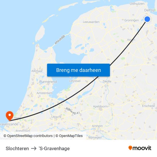 Slochteren to 'S-Gravenhage map