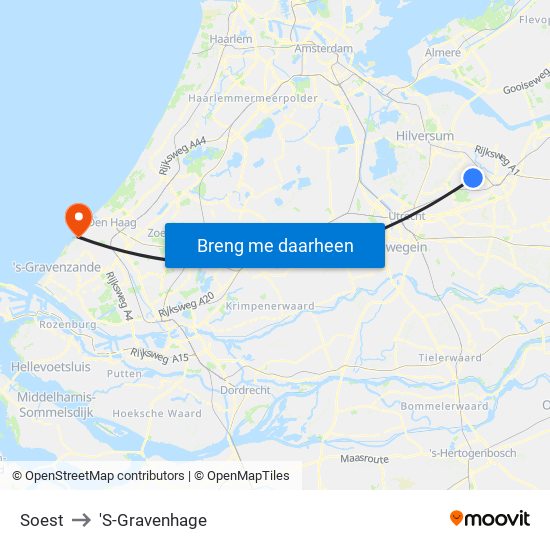 Soest to 'S-Gravenhage map