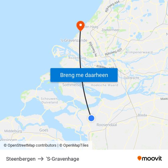 Steenbergen to 'S-Gravenhage map