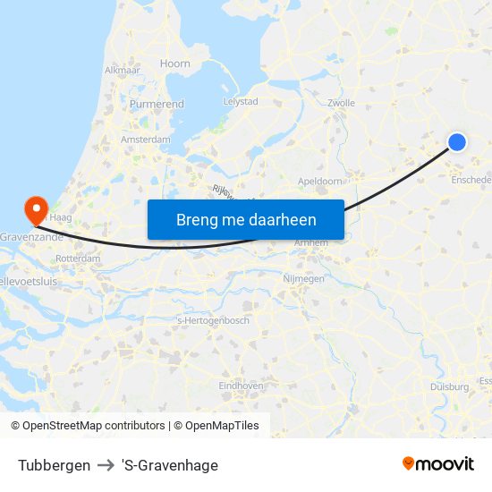 Tubbergen to 'S-Gravenhage map