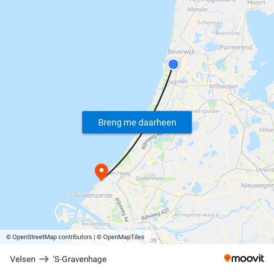 Velsen to 'S-Gravenhage map