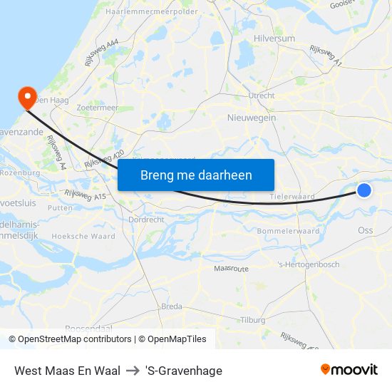 West Maas En Waal to 'S-Gravenhage map
