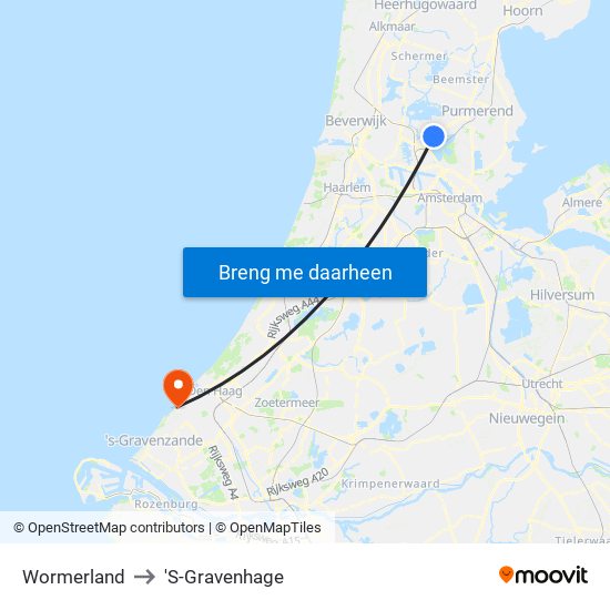 Wormerland to 'S-Gravenhage map