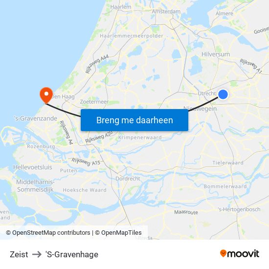 Zeist to 'S-Gravenhage map