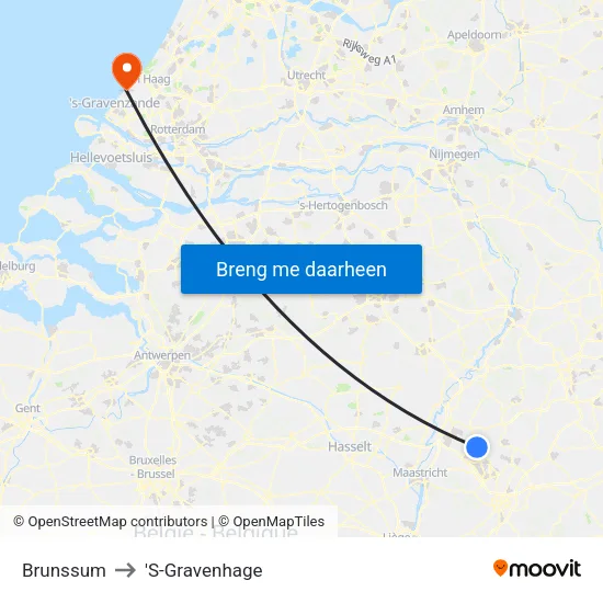 Brunssum to 'S-Gravenhage map