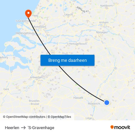 Heerlen to 'S-Gravenhage map