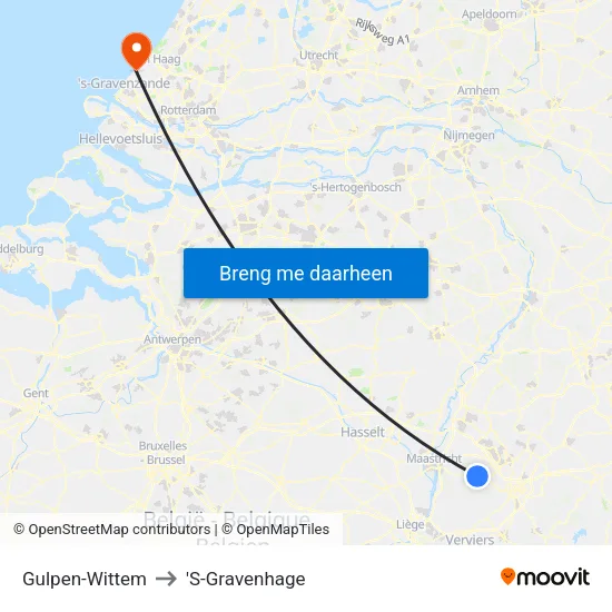 Gulpen-Wittem to 'S-Gravenhage map