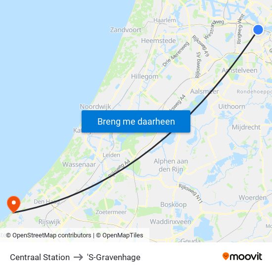 Centraal Station to 'S-Gravenhage map