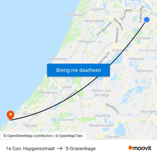 1e Con. Huygensstraat to 'S-Gravenhage map