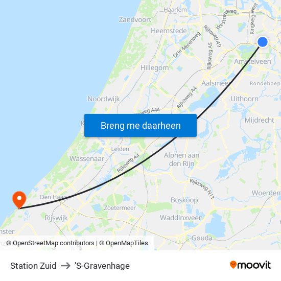Station Zuid to 'S-Gravenhage map