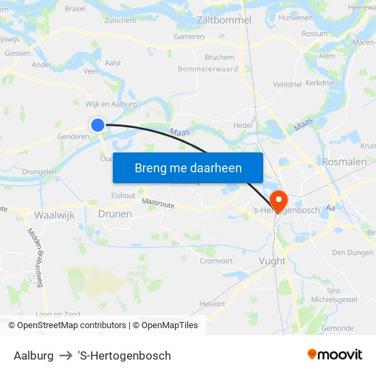 Aalburg to 'S-Hertogenbosch map