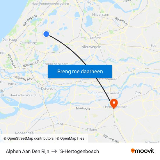 Alphen Aan Den Rijn to 'S-Hertogenbosch map