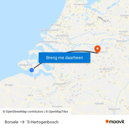Borsele to 'S-Hertogenbosch map