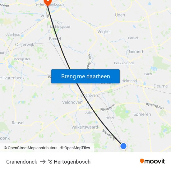 Cranendonck to 'S-Hertogenbosch map