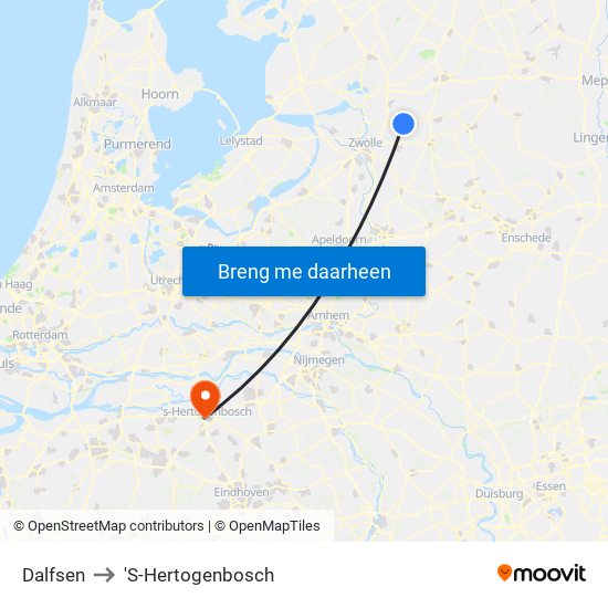 Dalfsen to 'S-Hertogenbosch map