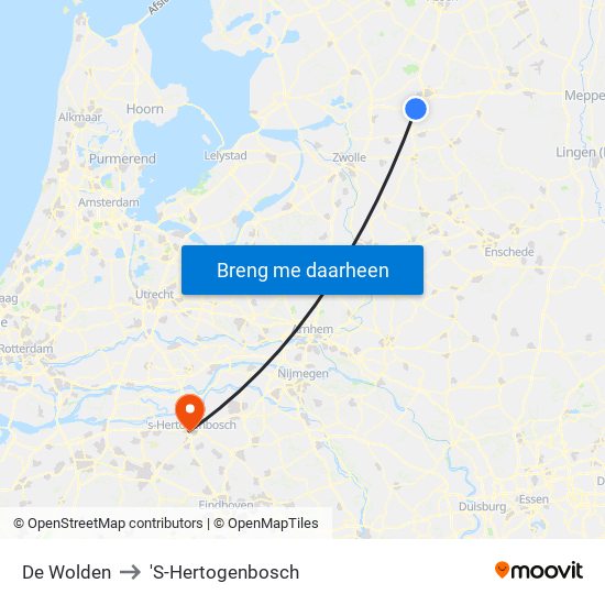 De Wolden to 'S-Hertogenbosch map