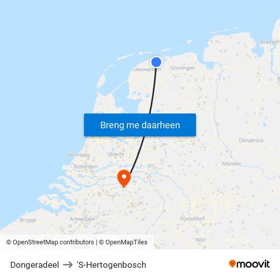 Dongeradeel to 'S-Hertogenbosch map