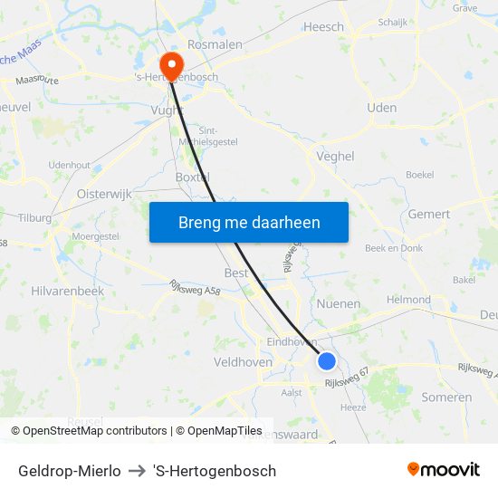 Geldrop-Mierlo to 'S-Hertogenbosch map