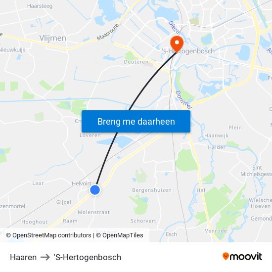 Haaren to 'S-Hertogenbosch map