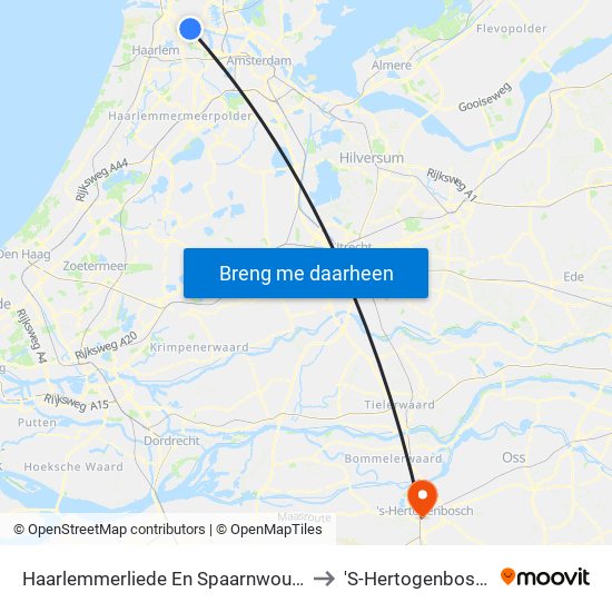 Haarlemmerliede En Spaarnwoude to 'S-Hertogenbosch map