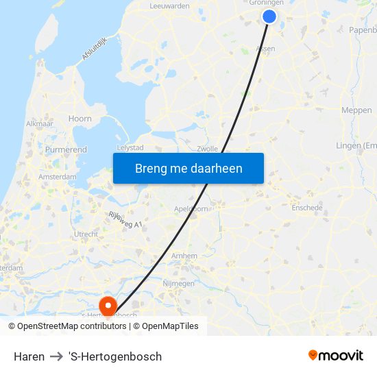 Haren to 'S-Hertogenbosch map