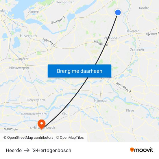 Heerde to 'S-Hertogenbosch map