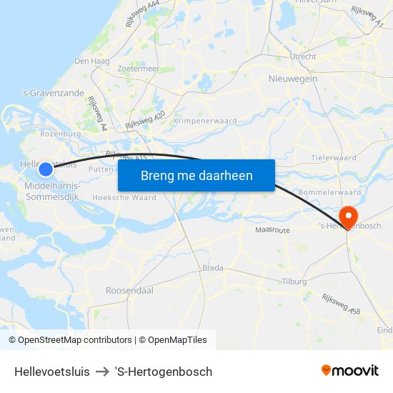 Hellevoetsluis to 'S-Hertogenbosch map