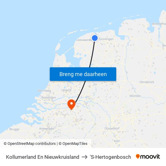 Kollumerland En Nieuwkruisland to 'S-Hertogenbosch map