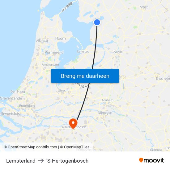 Lemsterland to 'S-Hertogenbosch map