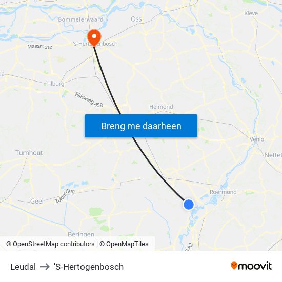 Leudal to 'S-Hertogenbosch map