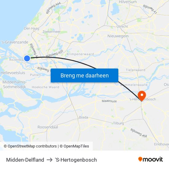 Midden-Delfland to 'S-Hertogenbosch map