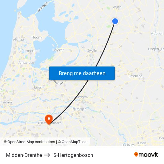 Midden-Drenthe to 'S-Hertogenbosch map