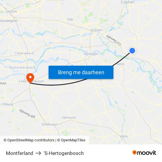 Montferland to 'S-Hertogenbosch map