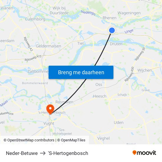 Neder-Betuwe to 'S-Hertogenbosch map
