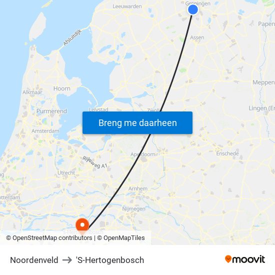 Noordenveld to 'S-Hertogenbosch map