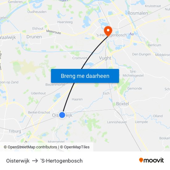 Oisterwijk to 'S-Hertogenbosch map