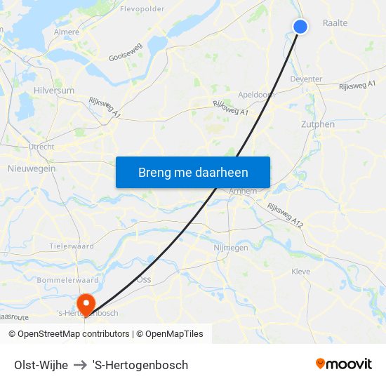 Olst-Wijhe to 'S-Hertogenbosch map