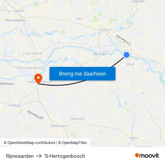 Rijnwaarden to 'S-Hertogenbosch map