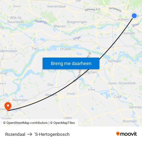 Rozendaal to 'S-Hertogenbosch map