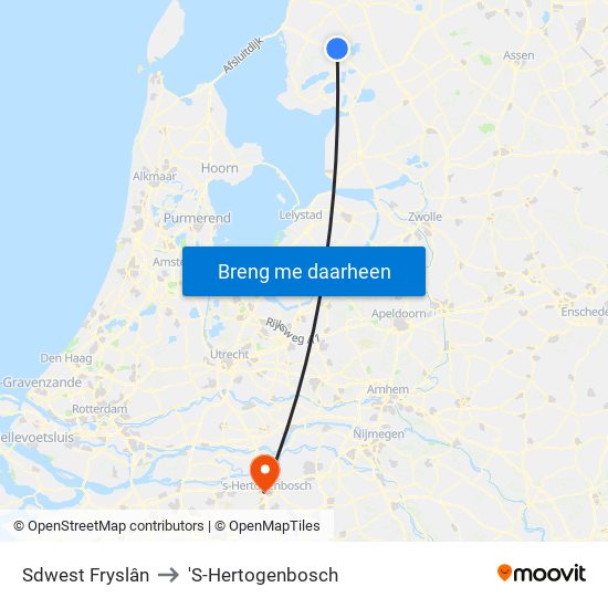 Sdwest Fryslân to 'S-Hertogenbosch map