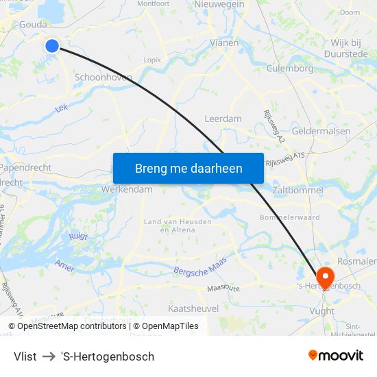 Vlist to 'S-Hertogenbosch map