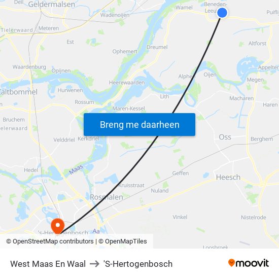 West Maas En Waal to 'S-Hertogenbosch map