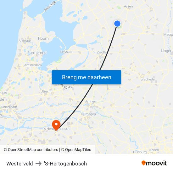 Westerveld to 'S-Hertogenbosch map