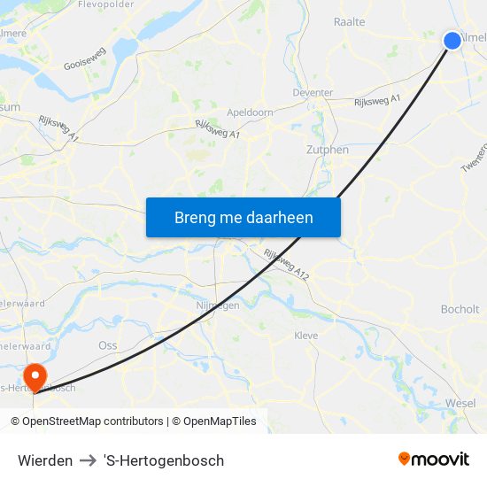 Wierden to 'S-Hertogenbosch map