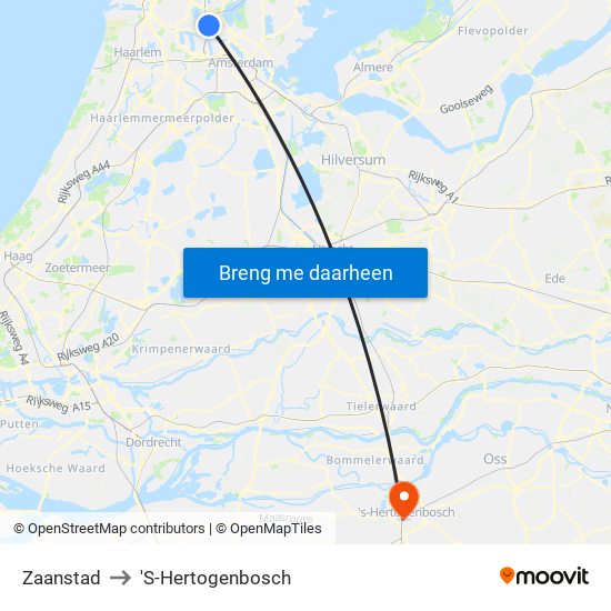 Zaanstad to 'S-Hertogenbosch map