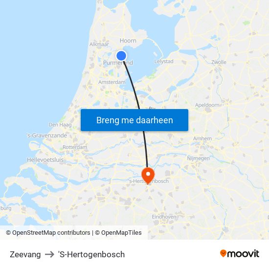 Zeevang to 'S-Hertogenbosch map