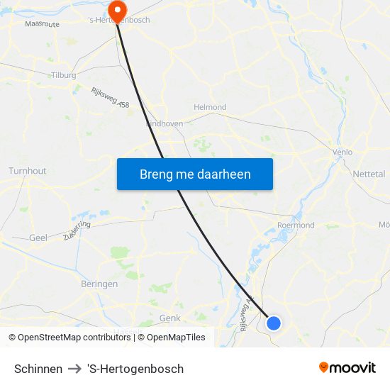 Schinnen to 'S-Hertogenbosch map