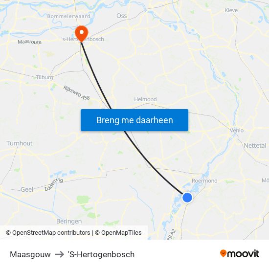 Maasgouw to 'S-Hertogenbosch map
