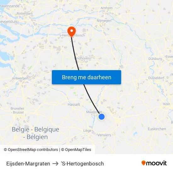 Eijsden-Margraten to 'S-Hertogenbosch map